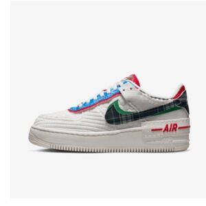 Nike Air Force 1 Shadow- Sail/Classic Green/University Blue
